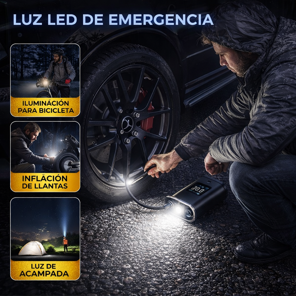 🔥 OFERTA LIMITADA: Lleva el mini compresor portátil y olvídate de los imprevistos para siempre