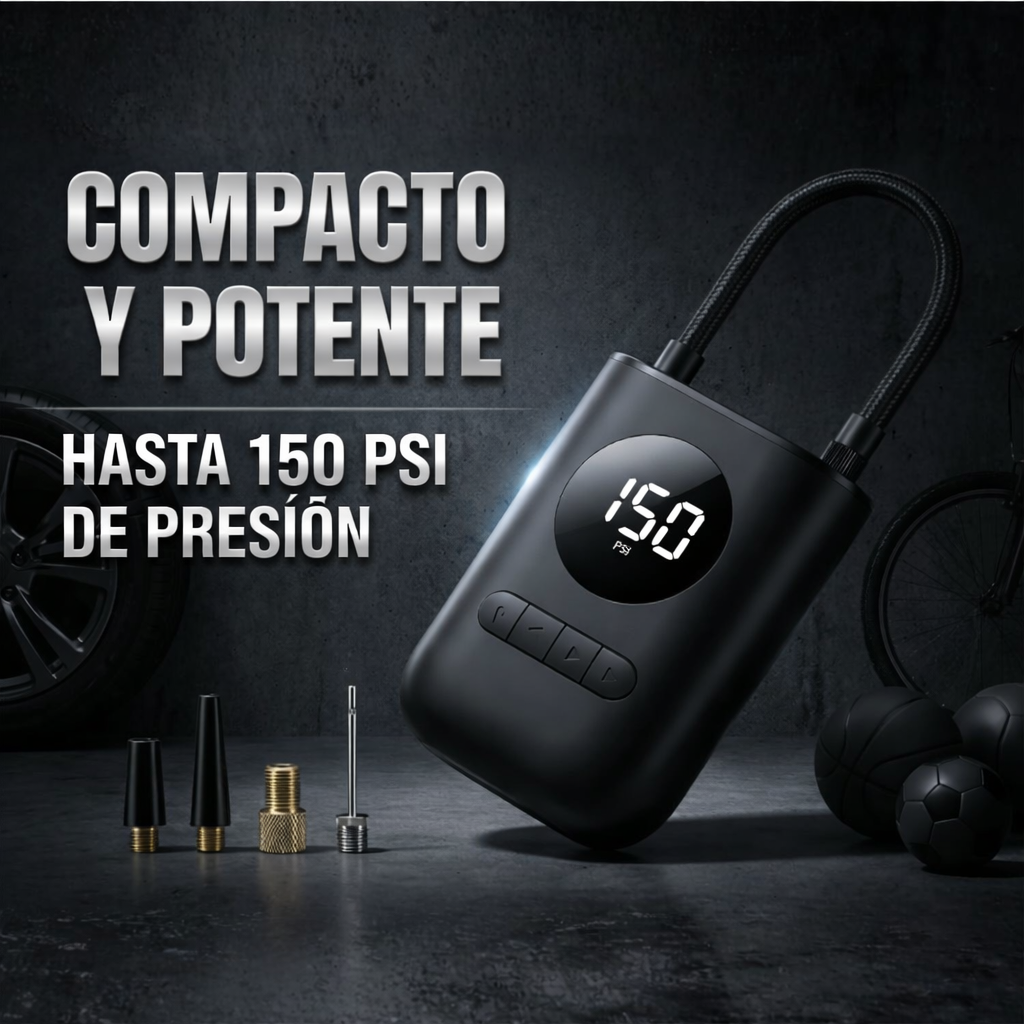 🔥 OFERTA LIMITADA: Lleva el mini compresor portátil y olvídate de los imprevistos para siempre